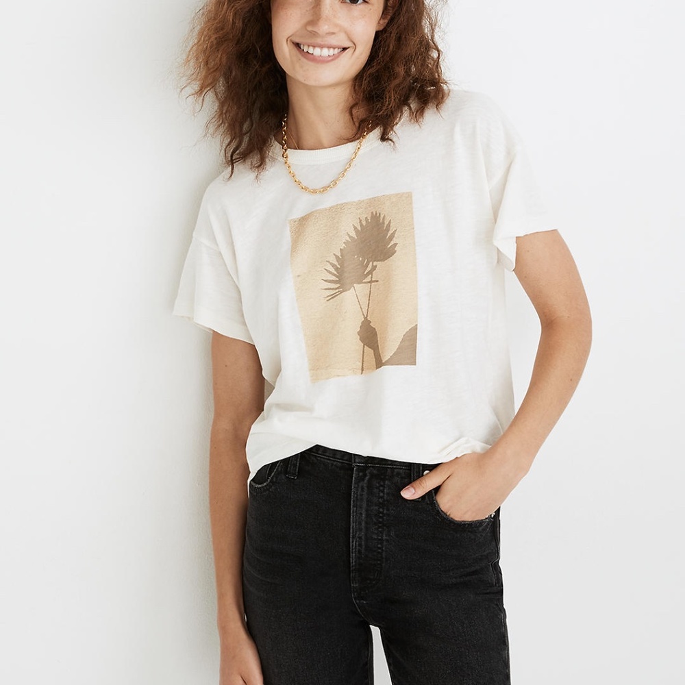 MADEWELL GARDEN GRAPHIC WHISPER COTTON RIB-CREWNECK TEE